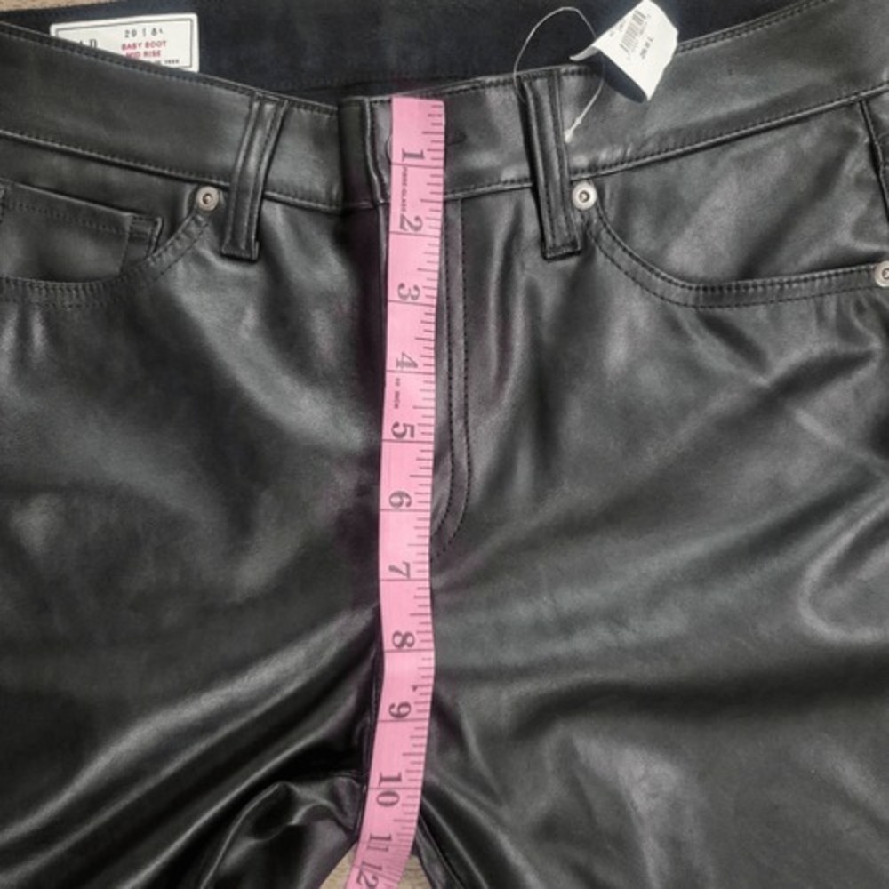 GAP Baby Boot Mid Rise Faux Leather Pants Black Women's Size 29 8 - Picture 10 of 12